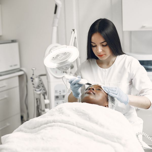 A deep-cleansing facial treatment in a clean studio room